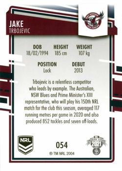 2021 NRL Elite #054 Jake Trbojevic Back